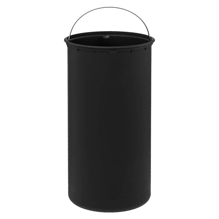 Poubelle ronde avec couvercle bambou 30L, Blanc