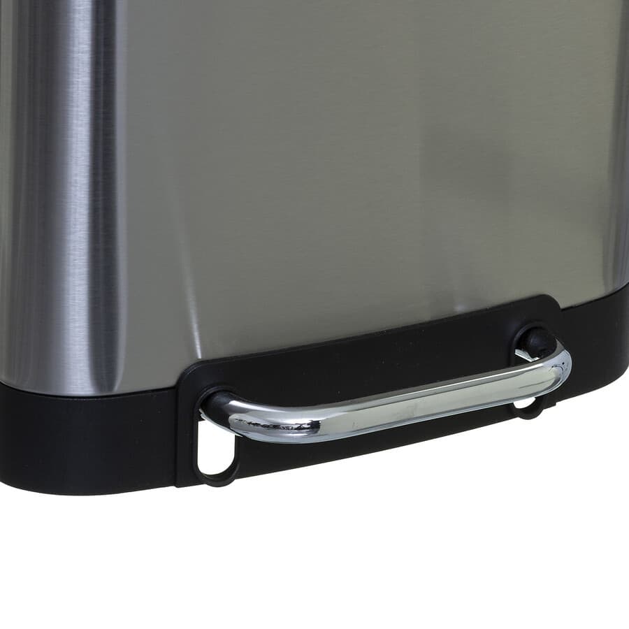 Poubelle rectangulaire à pédale métal 30L, Inox