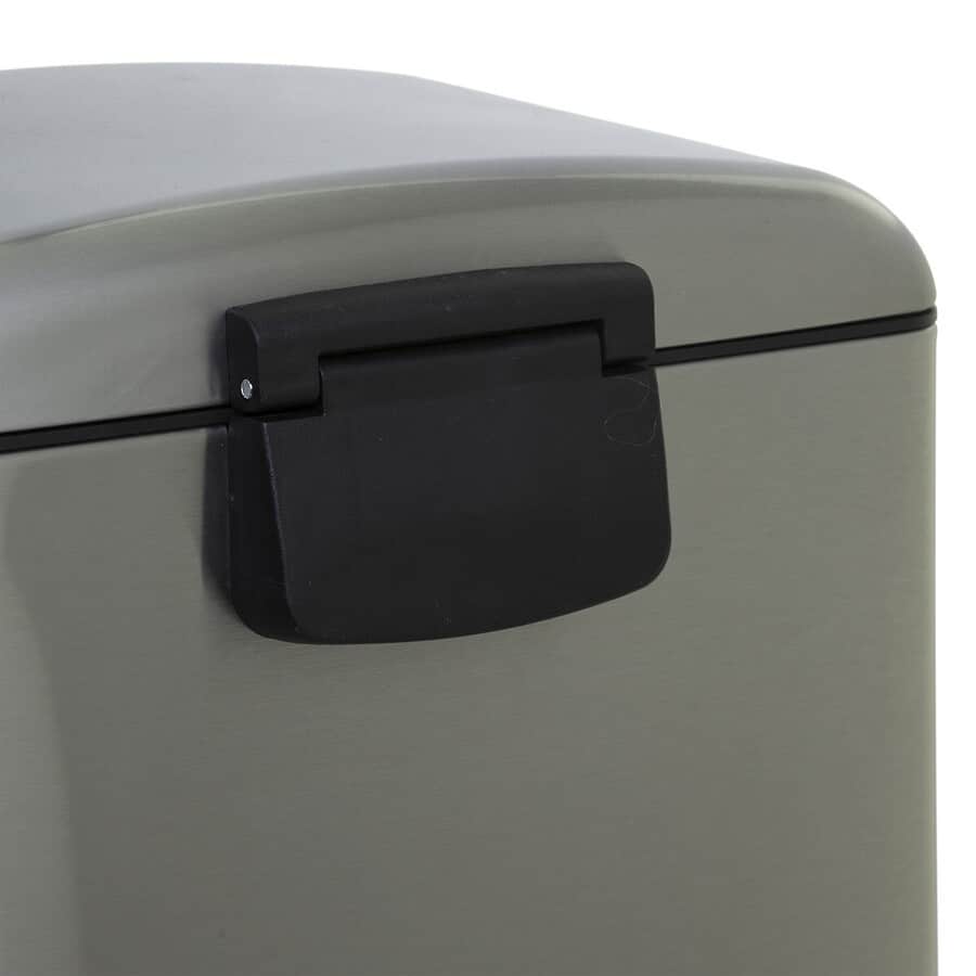 Poubelle rectangulaire à pédale métal 30L, Inox