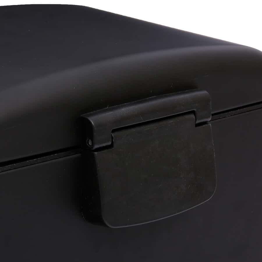 Poubelle rectangulaire à pédale métal 30L, Noir