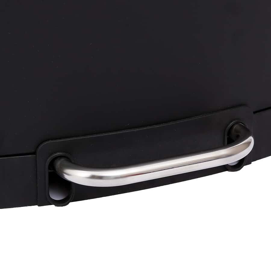 Poubelle rectangulaire à pédale métal 30L, Noir