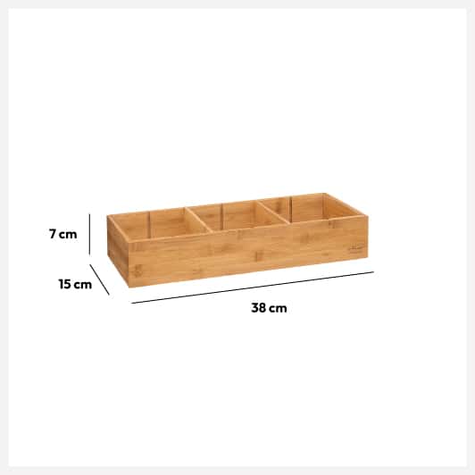 Organiseur modulable 3 bacs, 38x15cm