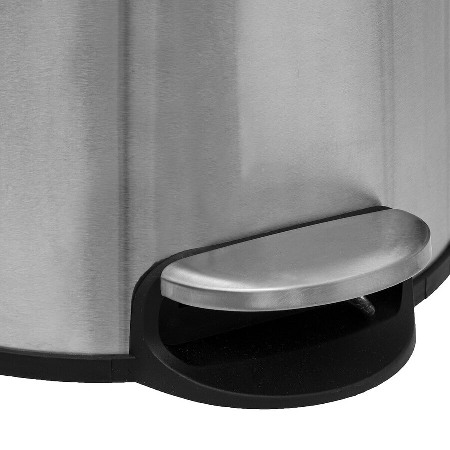 Poubelle ronde avec couvercle bambou 30L, Inox