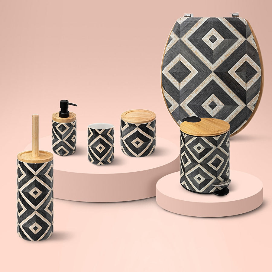 Distributeur à savon noir et beige