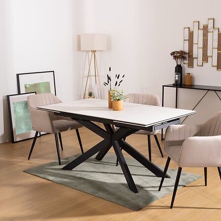 Table céramique extensible Boot effet marbre