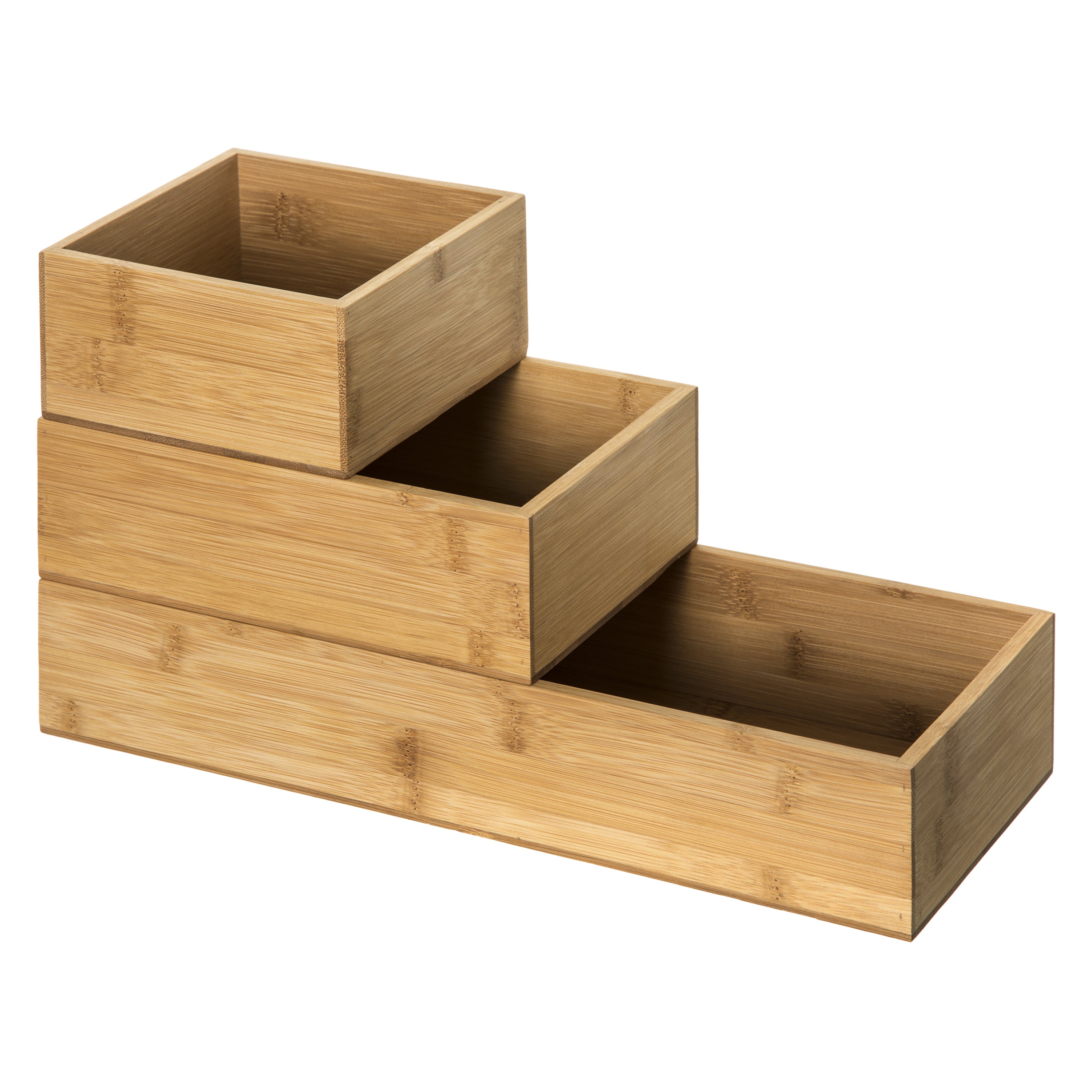 Organiseurs empilables Bambou lot de 3
