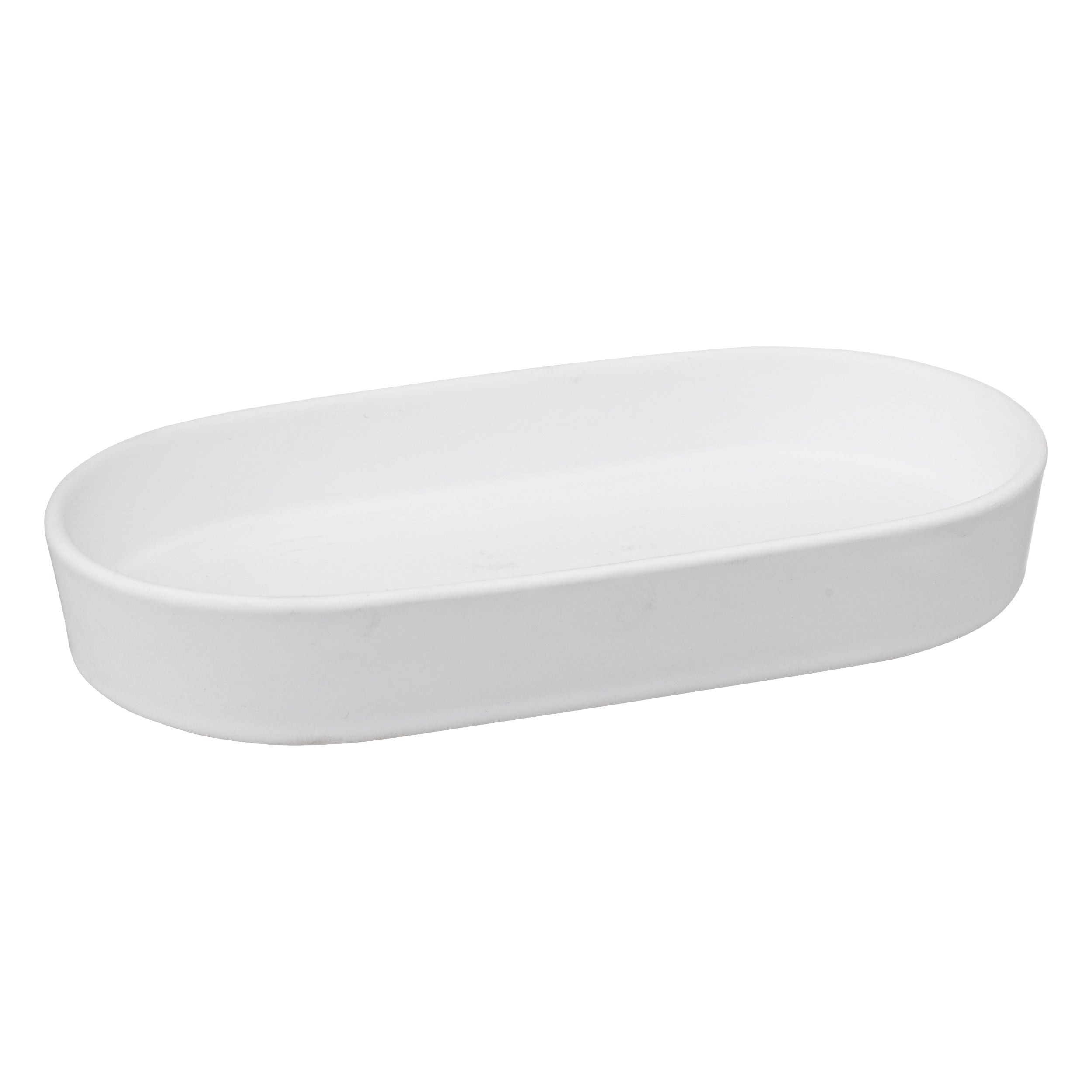 Plateau en grès, Blanc coton