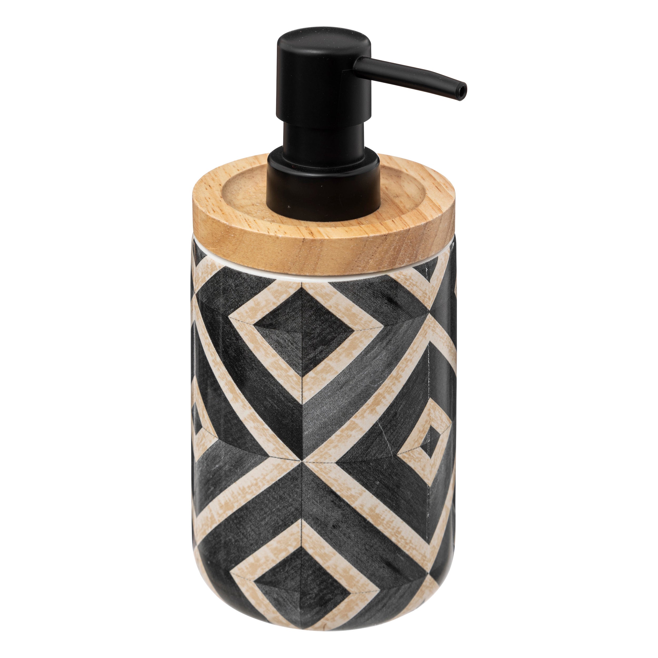 Distributeur à savon noir et beige