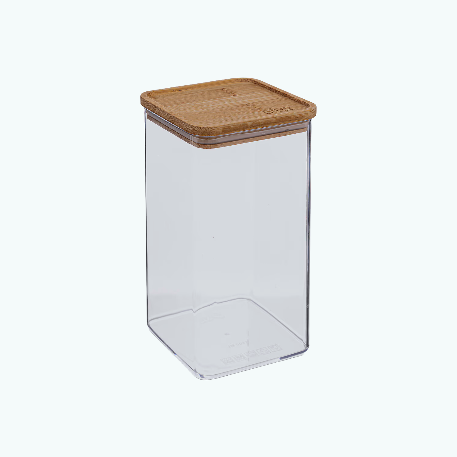 Boîte de conservation carrée couvercle bambou, 1,5L