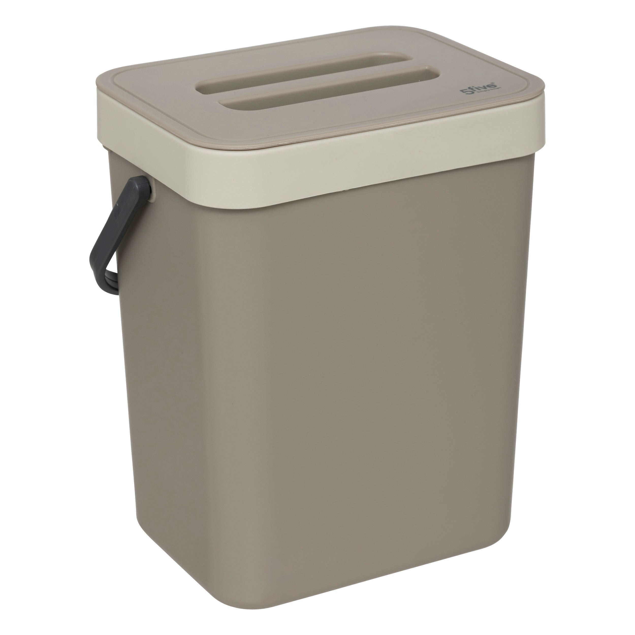 Poubelle compost plastique 5L, Taupe