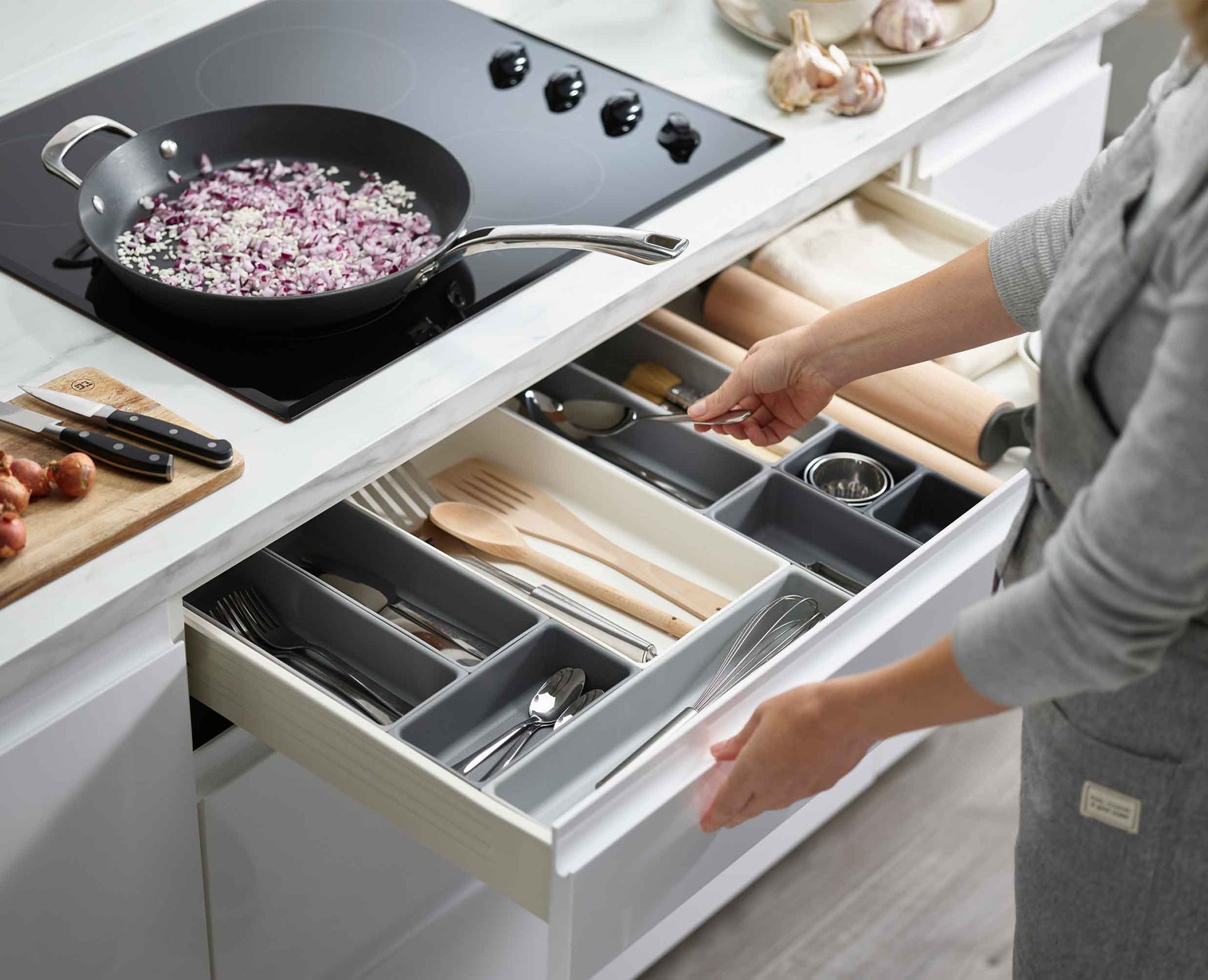 Set Compartiment de Rangement 10 pièces en Gris