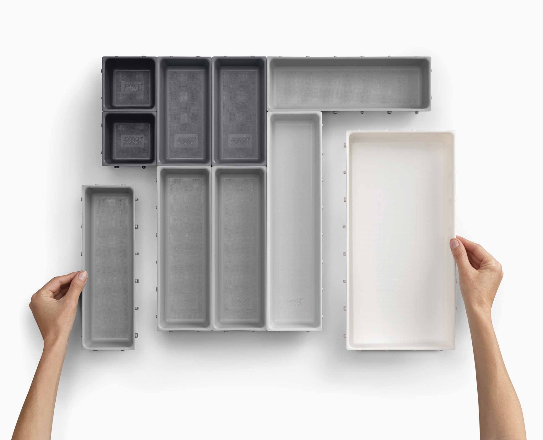 Set Compartiment de Rangement 10 pièces en Gris