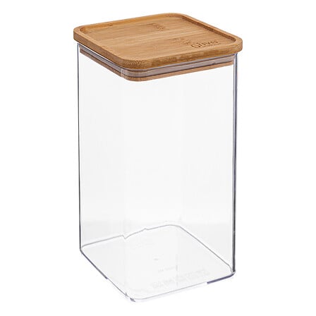 Boîte de conservation carrée couvercle bambou, 1,5L