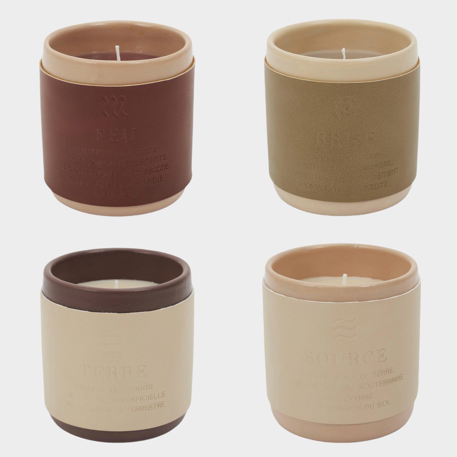 Bougie parfumée céramique 4 éléments Lot de 4