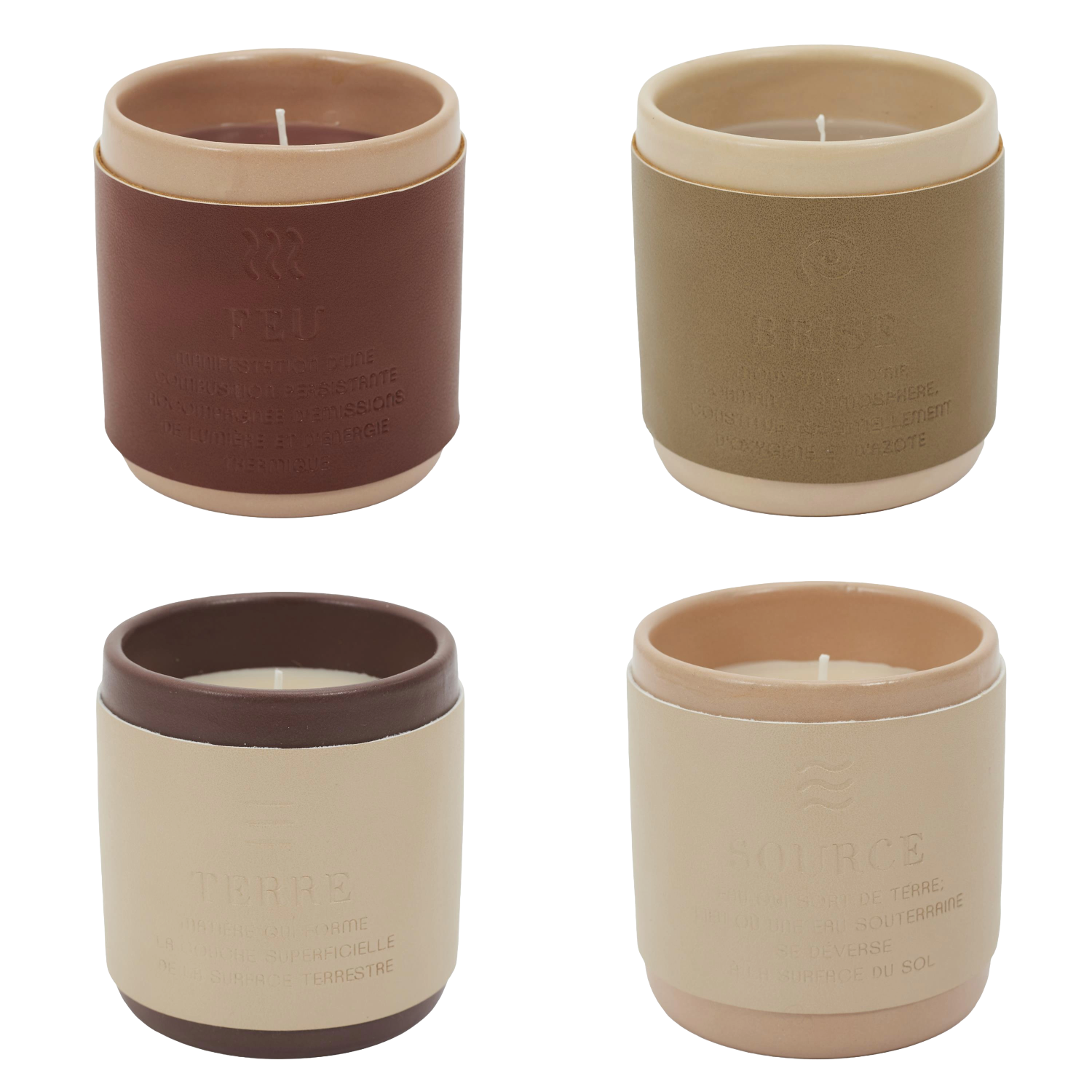 Bougie parfumée céramique 4 éléments Lot de 4