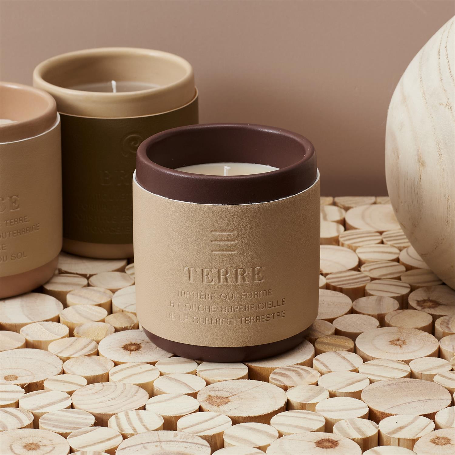 Bougie parfumée céramique 4 éléments Terre