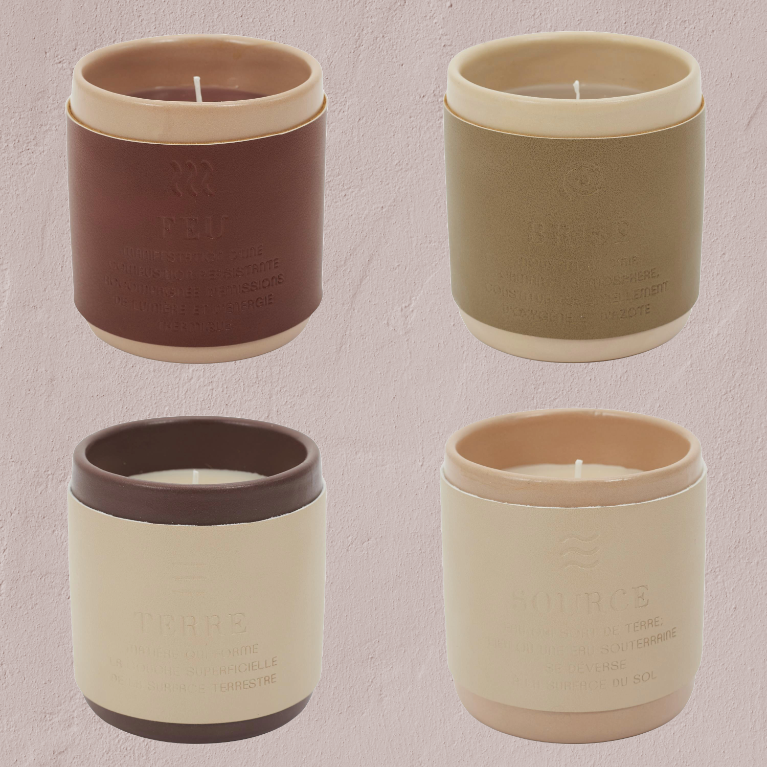 Bougie parfumée céramique 4 éléments Lot de 4