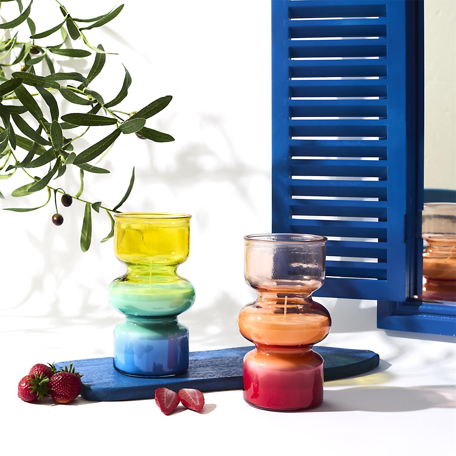 Bougie parfumée vase coloré bulle