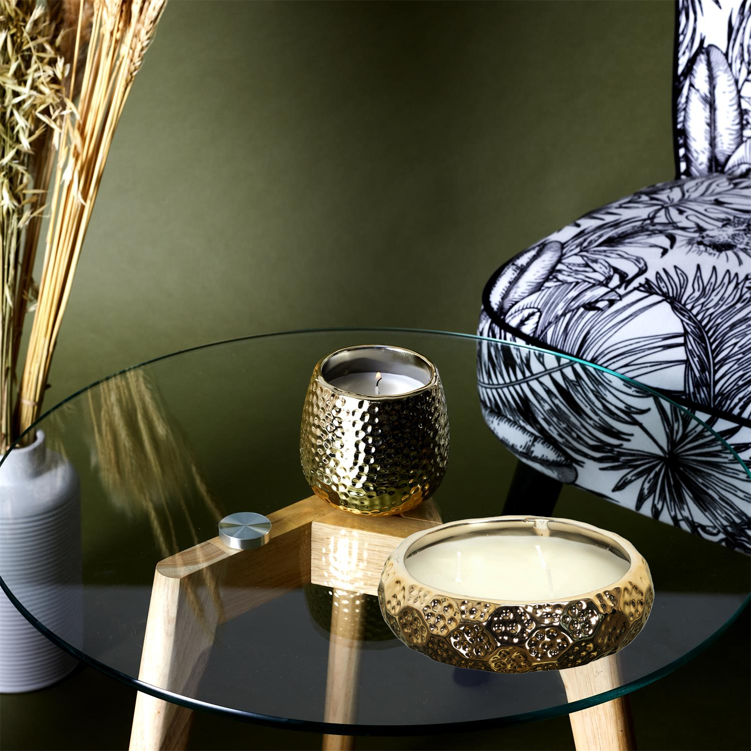 Bougie parfumée martelée Lot de 2