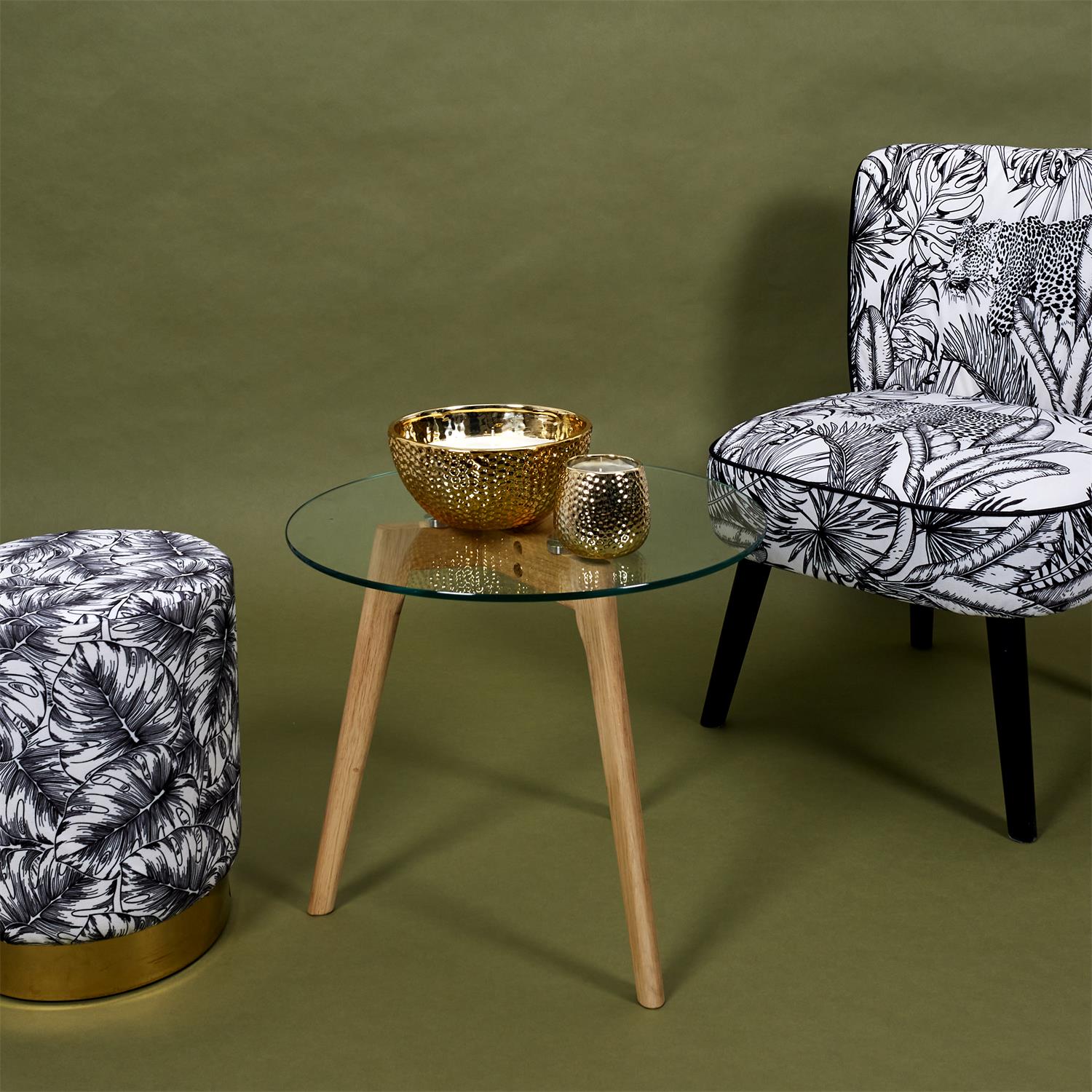 Bougie parfumée martelée dorée h9cm