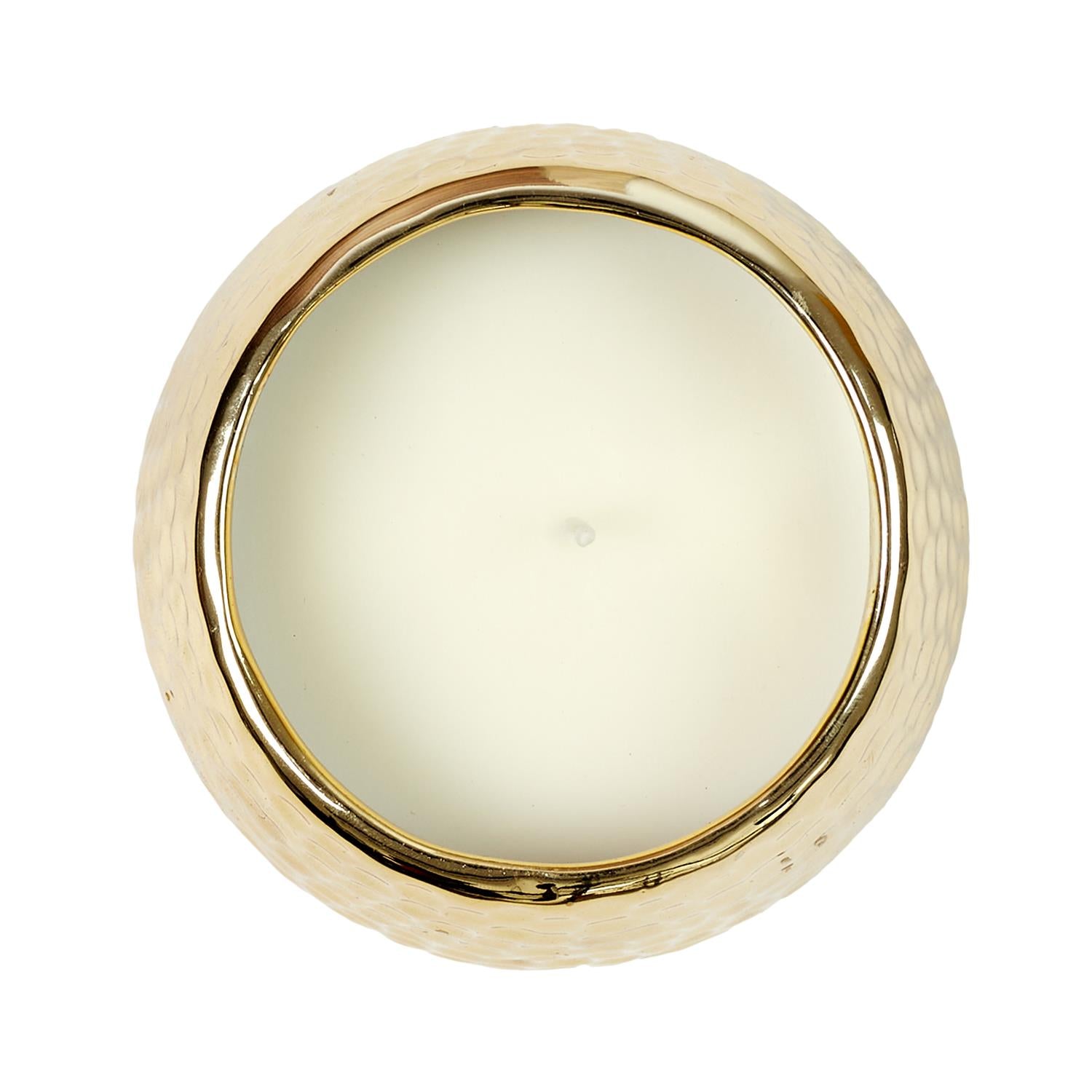 Bougie parfumée martelée dorée h9cm