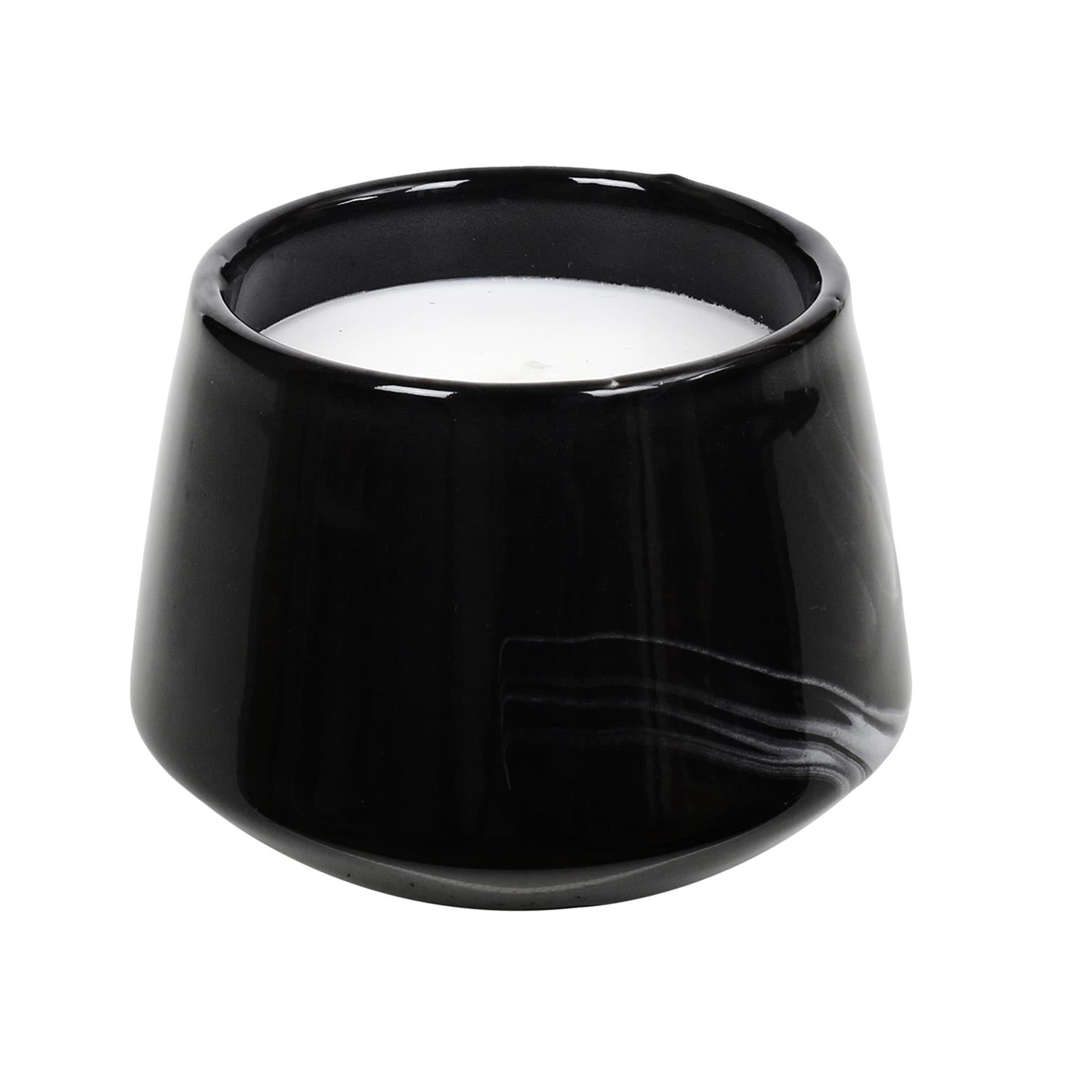 Bougie parfumée marbrée h6.5cm Noir