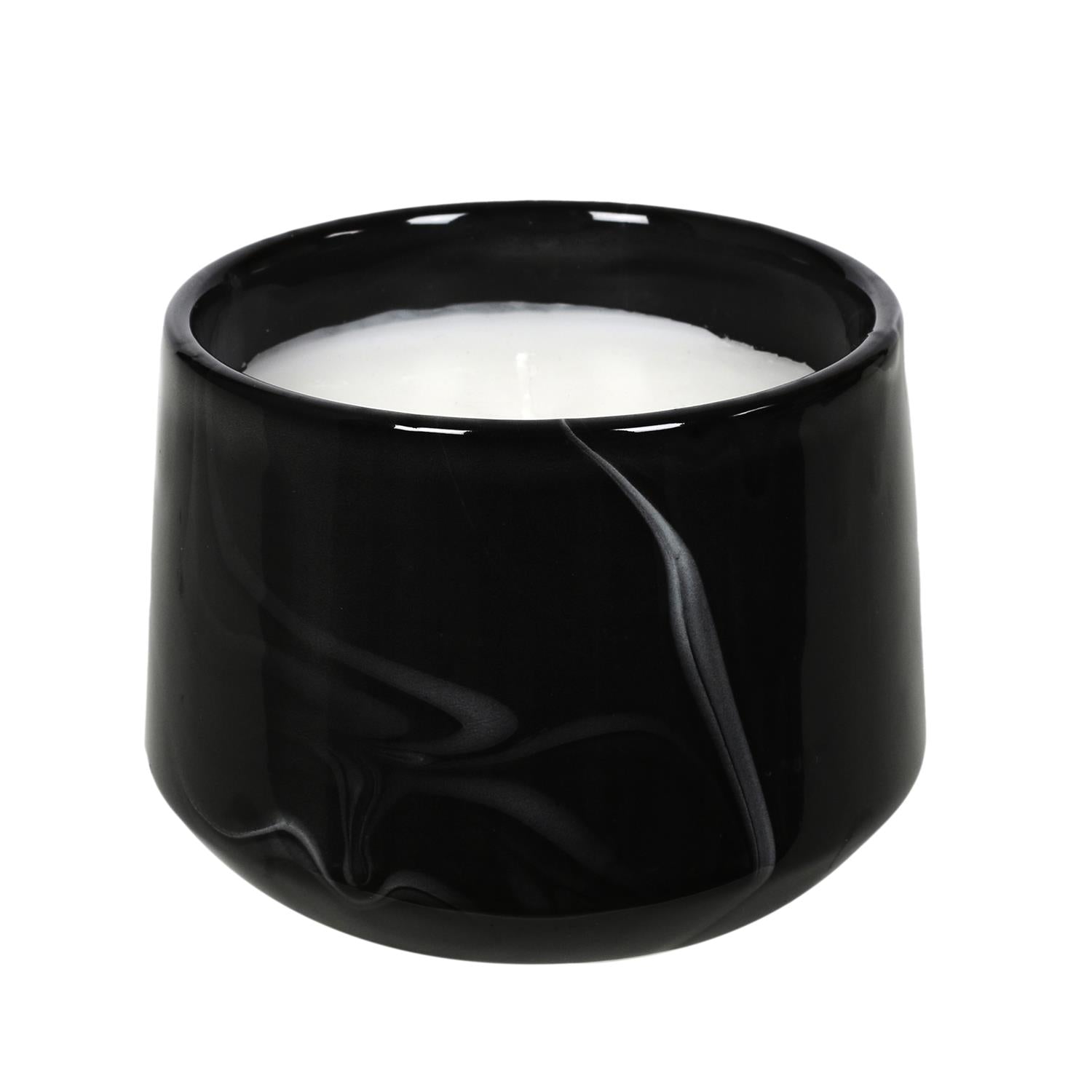 Bougie parfumée marbrée h8.5cm Noir