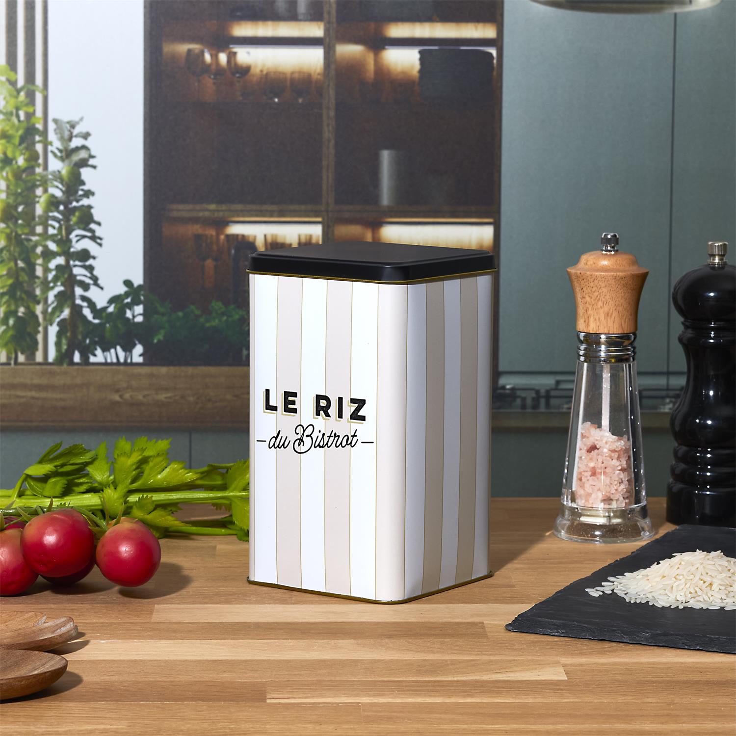 Boit métal riz Bistrot