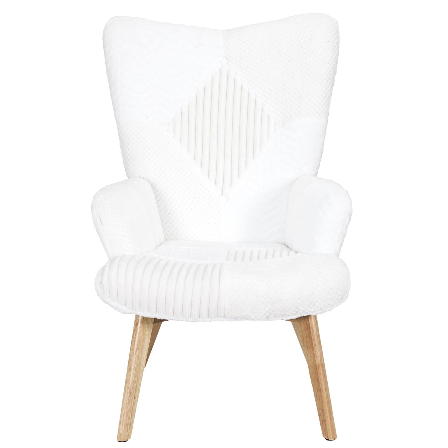 Fauteuil Helsinki patchwork blanc