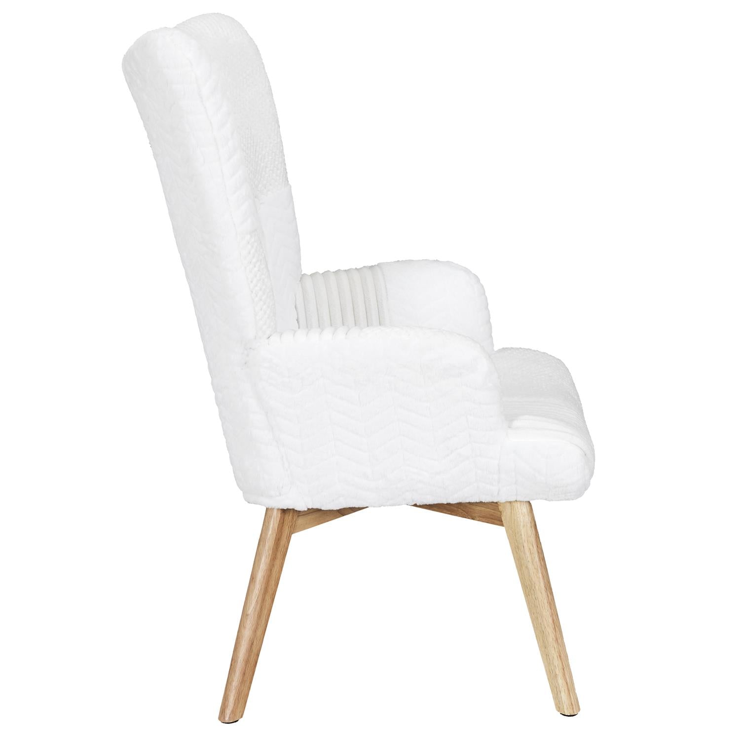 Fauteuil Helsinki patchwork blanc