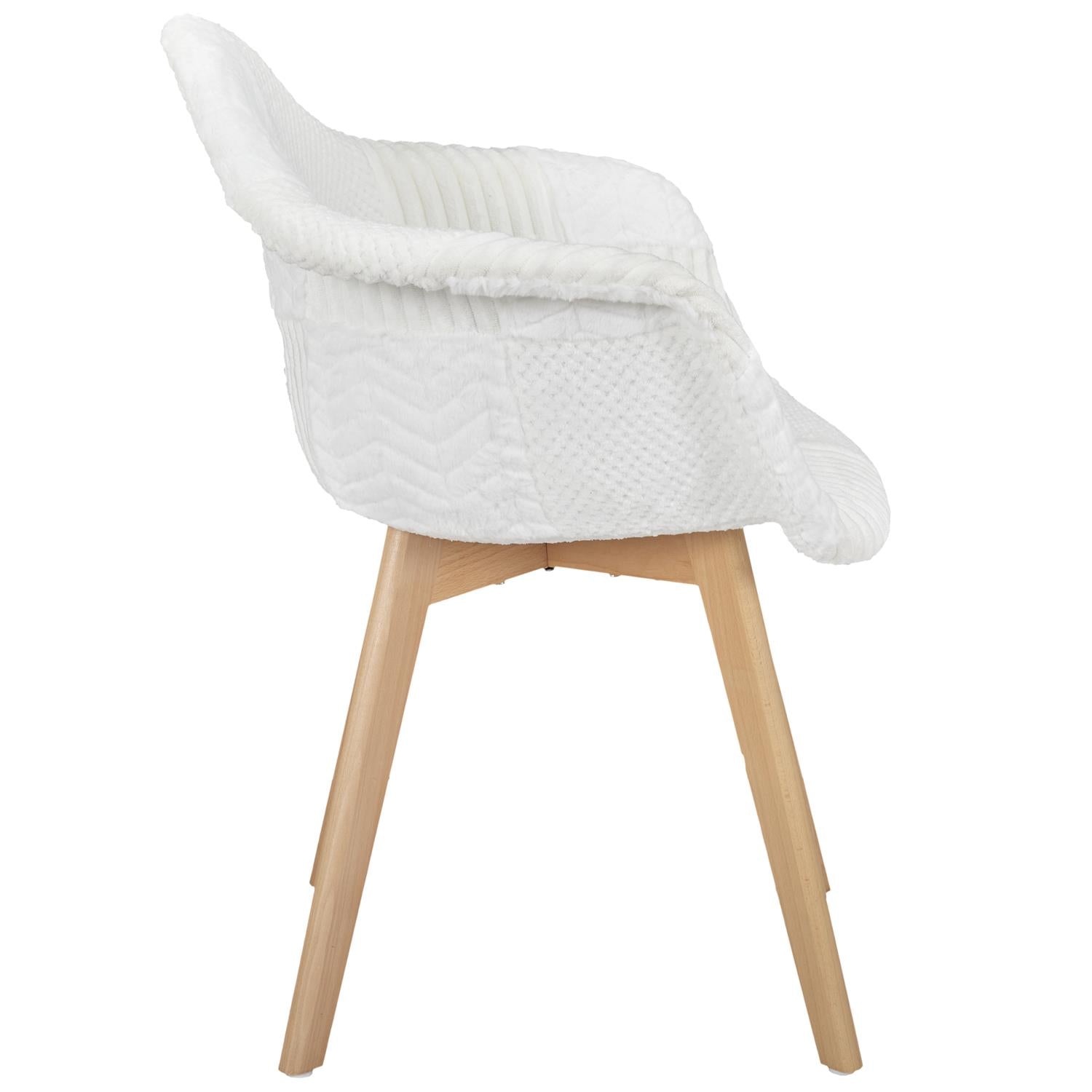 Fauteuil scandinave patchwork blanc
