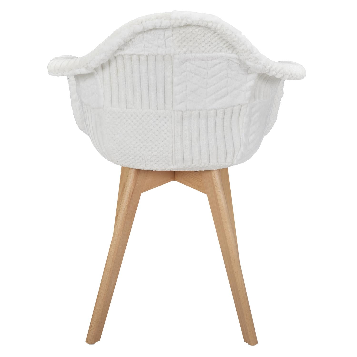 Fauteuil scandinave patchwork blanc