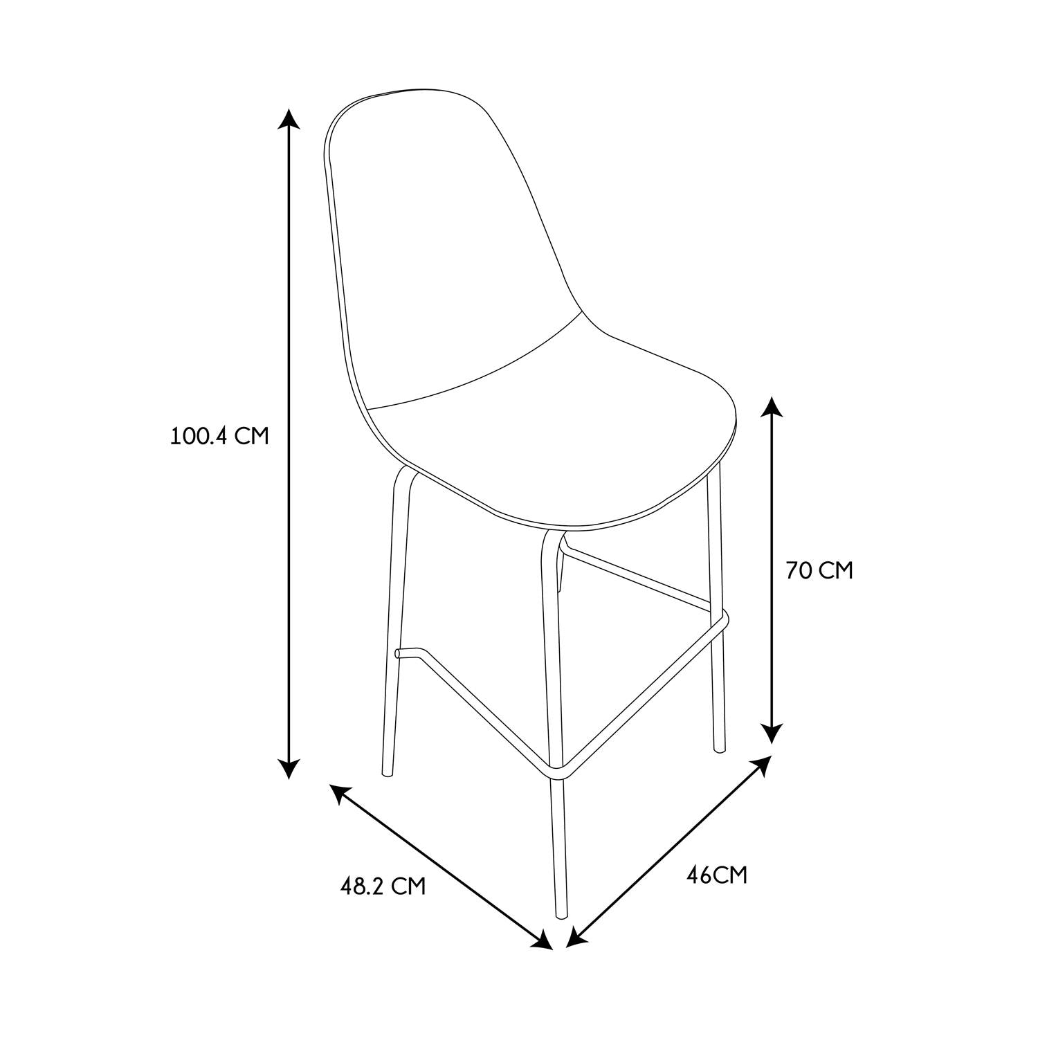 Chaise de bar Giulia jaune