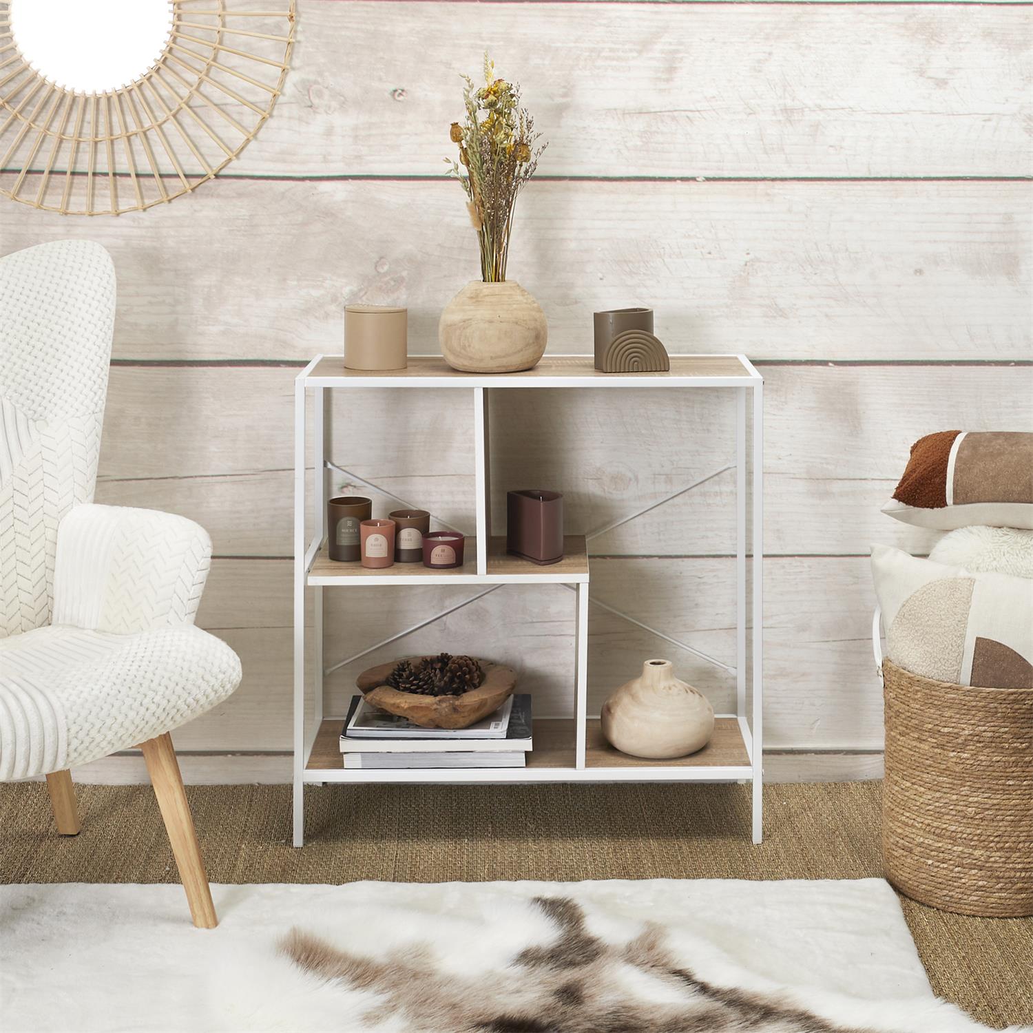 Etagère Edison blanc 80x30x79.5cm