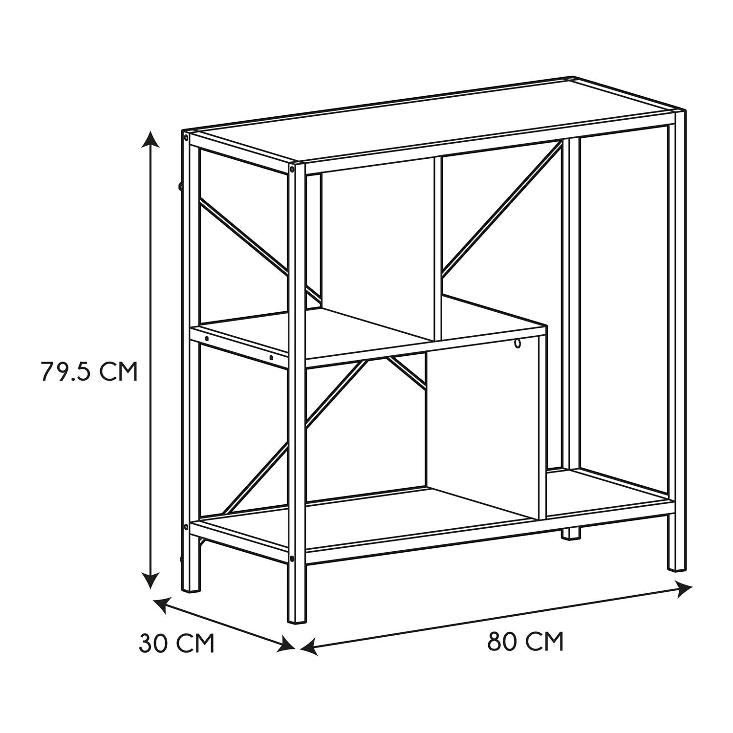 Etagère Edison blanc 80x30x79.5cm