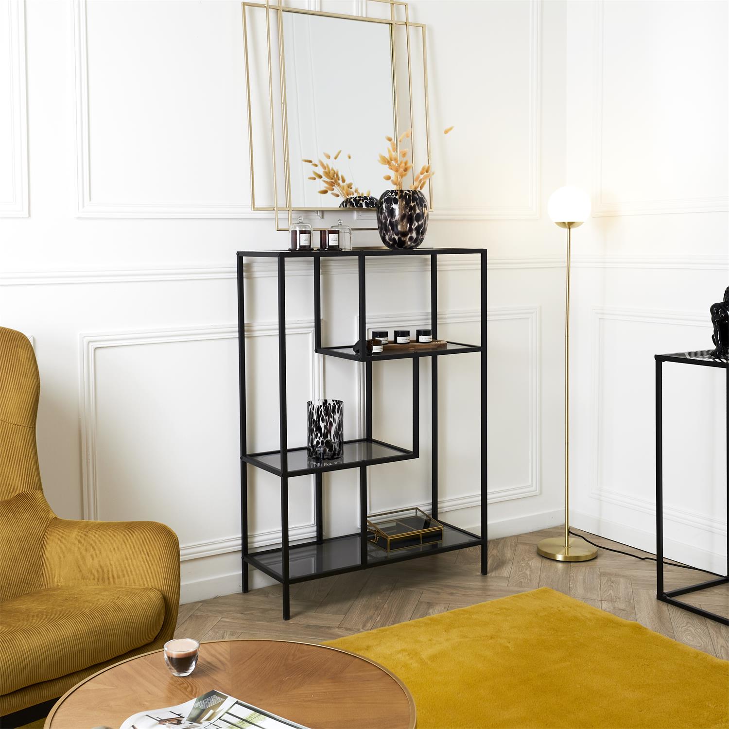 Etagère Edison verre fume 80x30x113cm