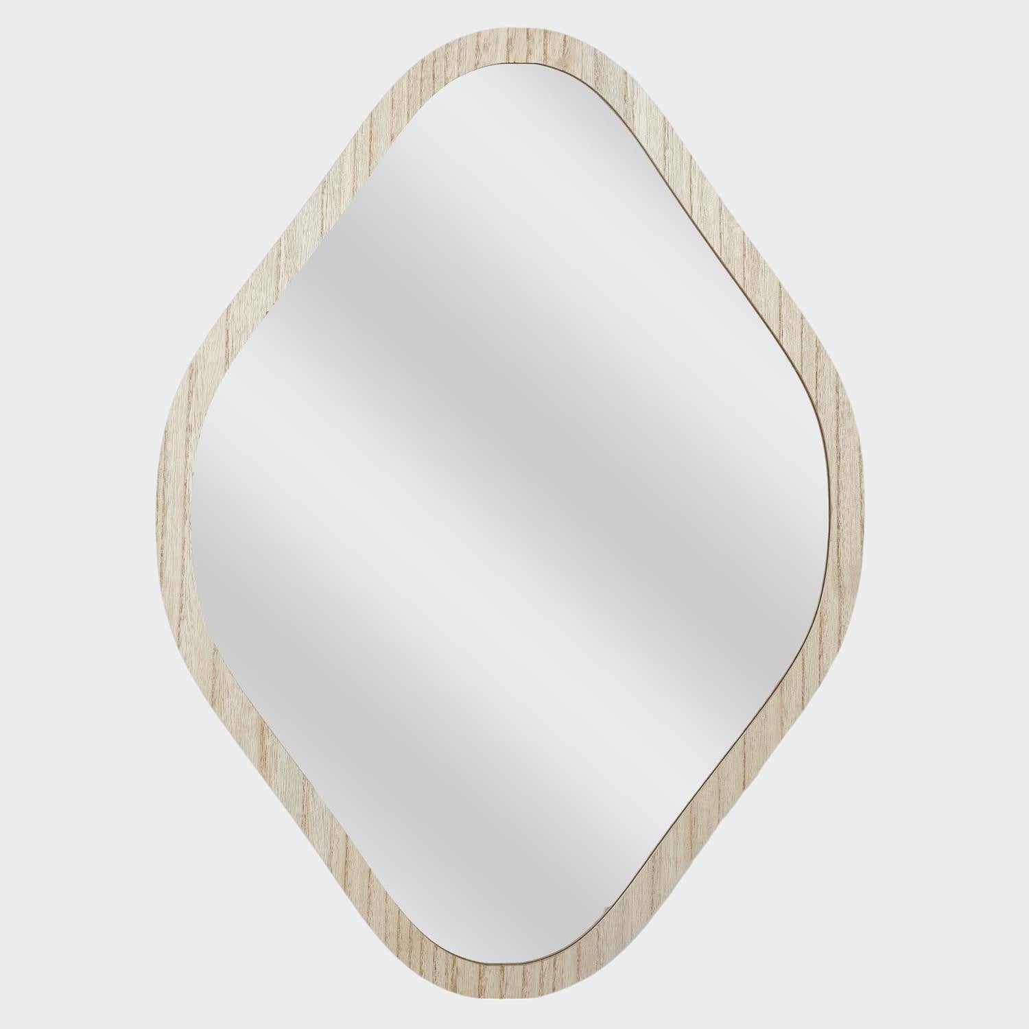 Miroir déco contour bois losange h60cm Elio