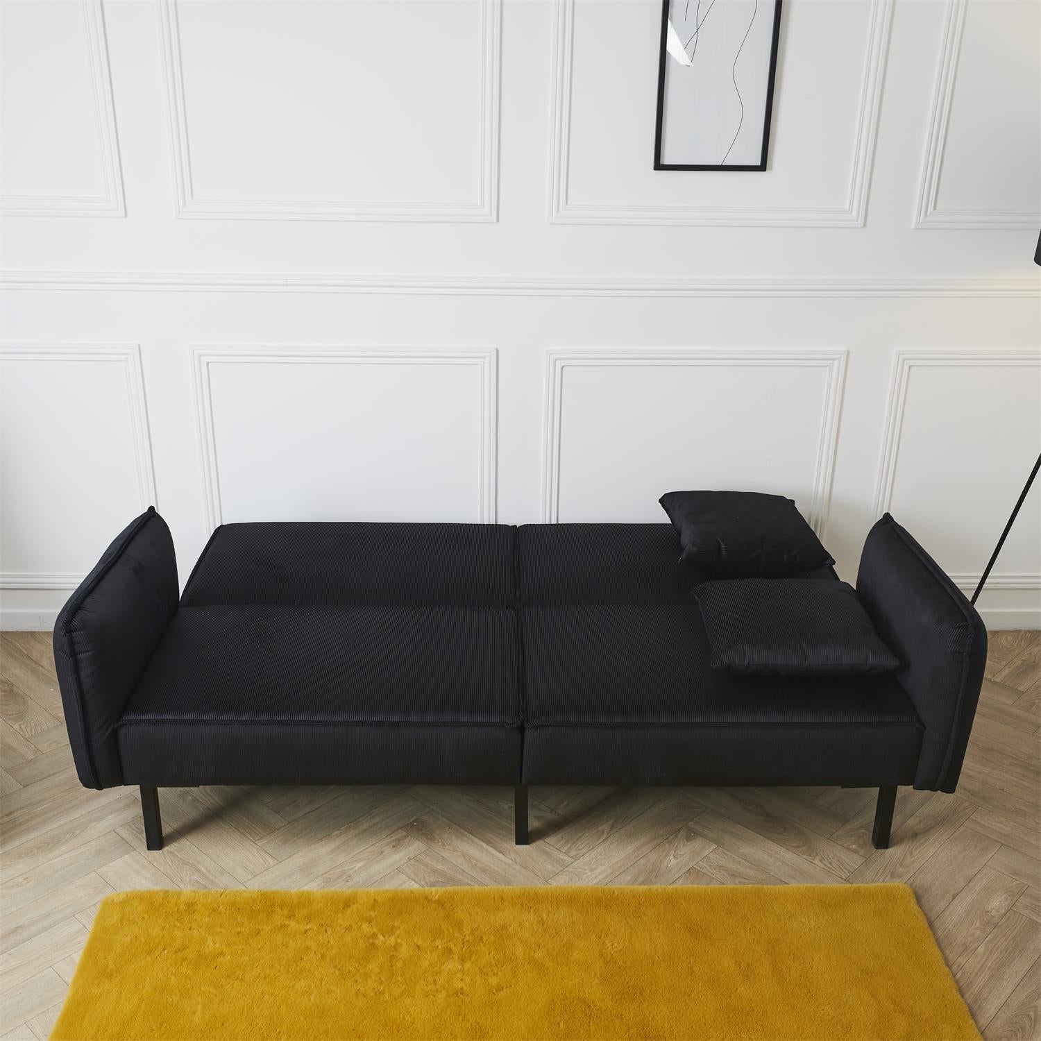 Canapé convertible velours Giulia noir