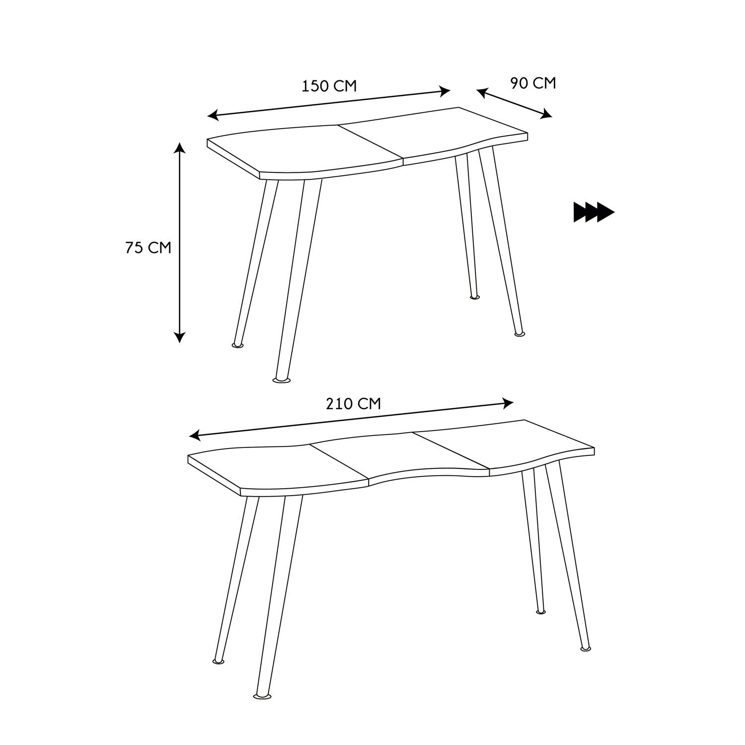 Table de repas extensible 6 à 8 personnes Forest first
