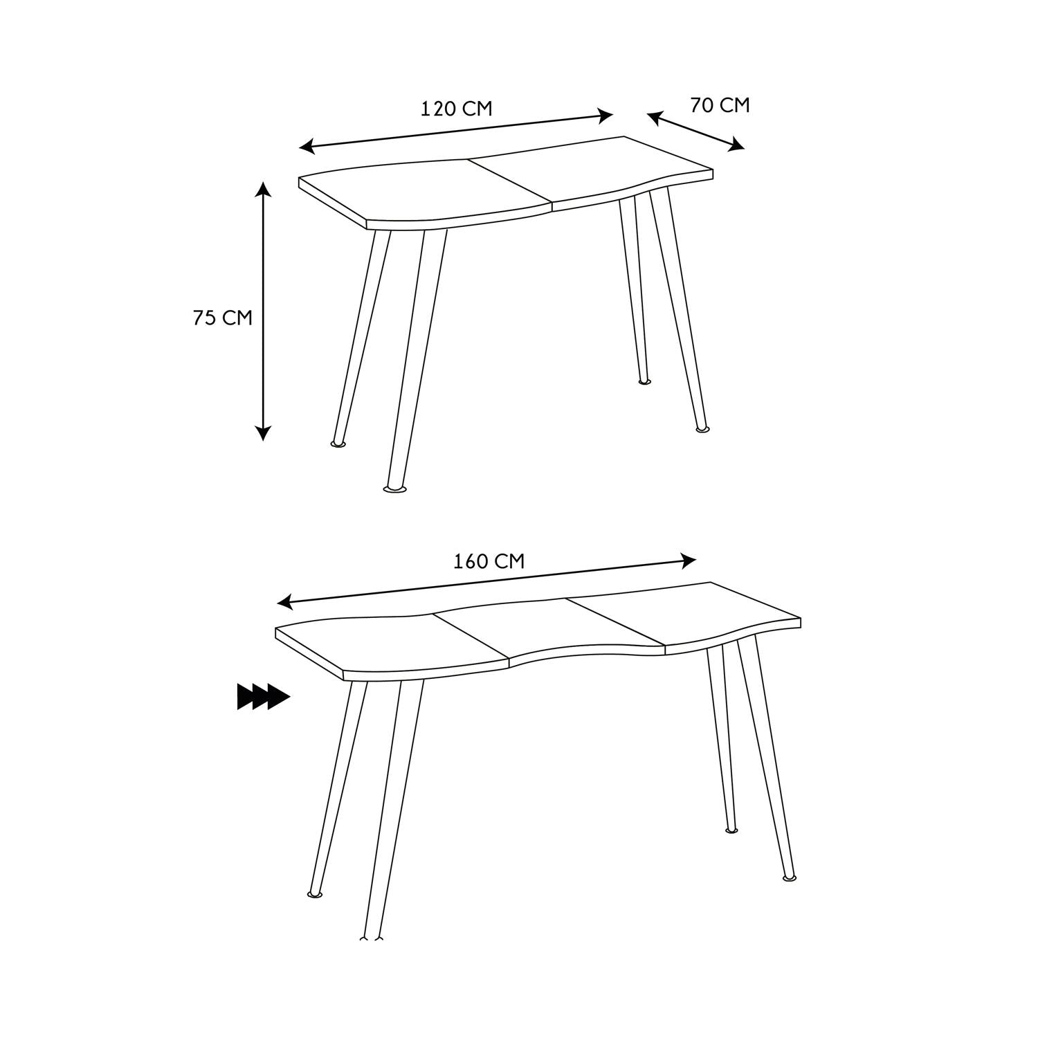 Table de repas extensible 4 à 6 personnes Abbott