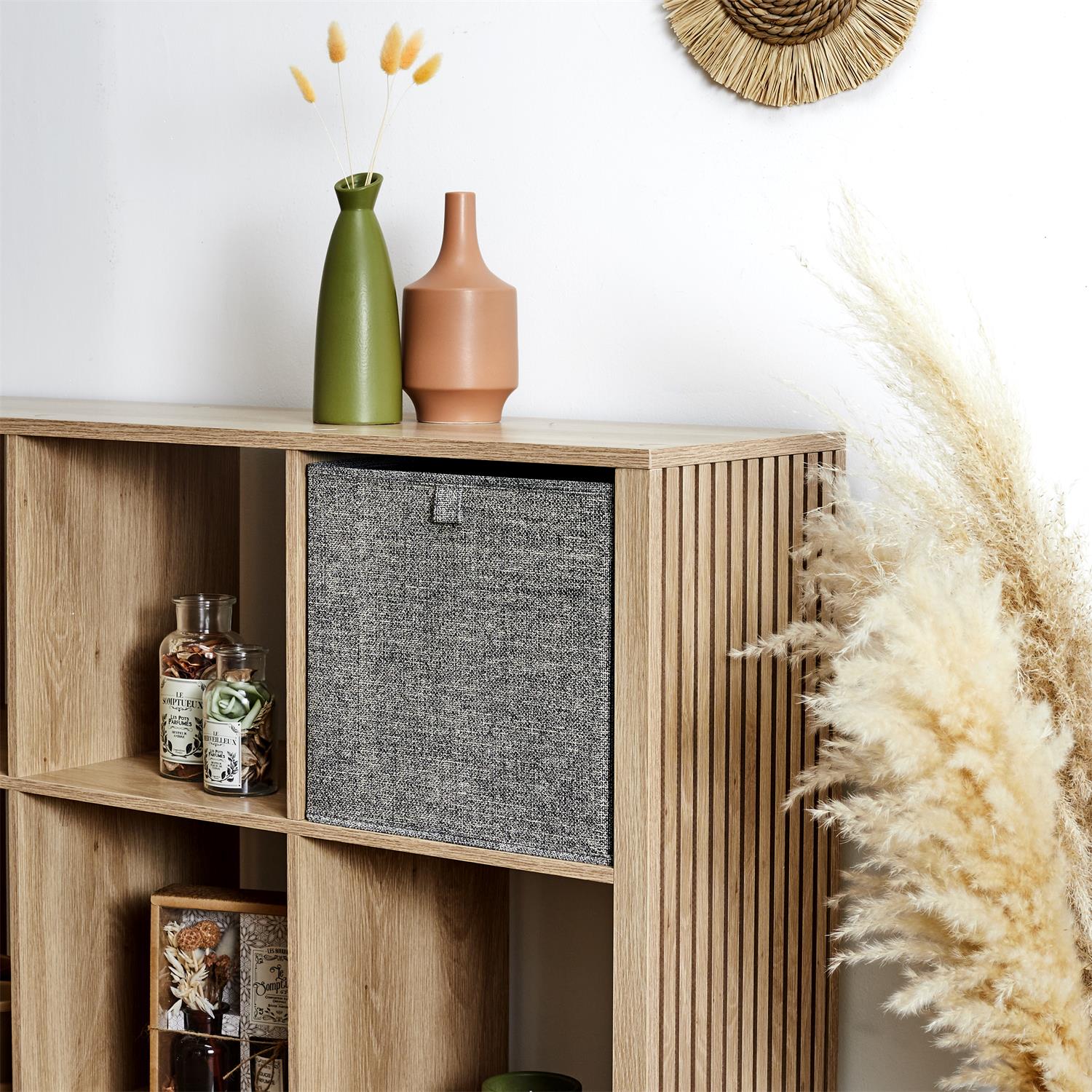 Cube de rangement pliable 30x30cm Noir chiné