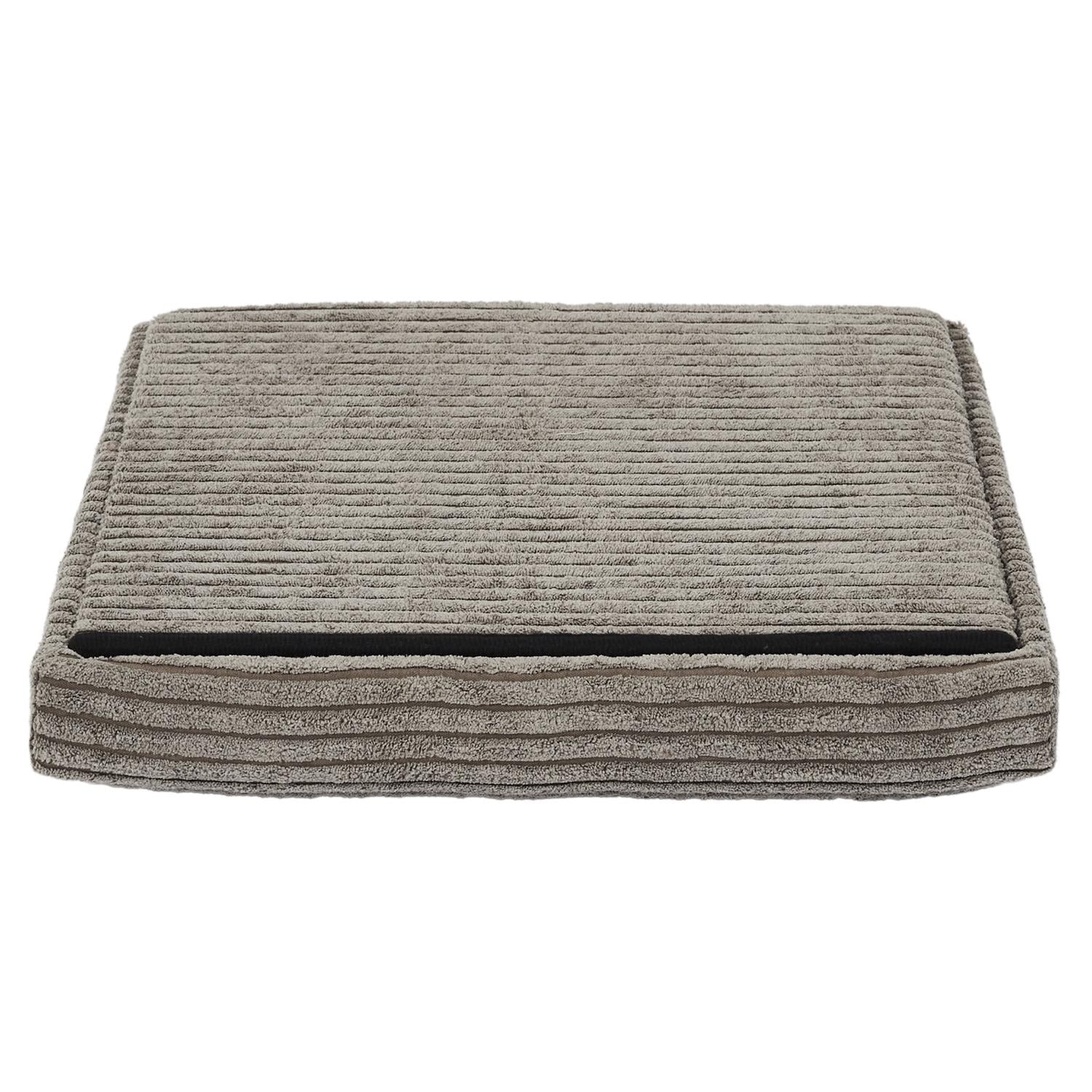 Coffre pouf pliable côtelé Scott taupe