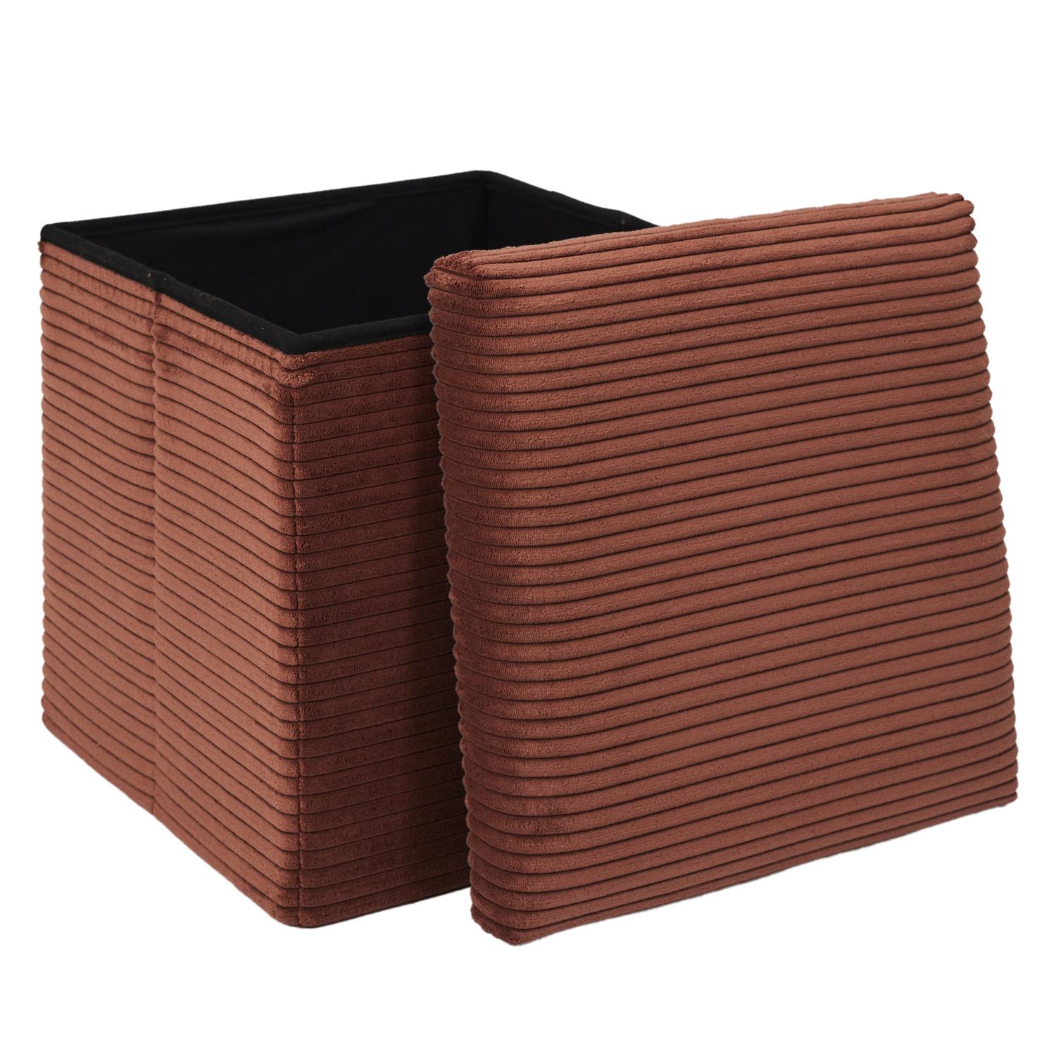 Coffre pouf pliable côtelé Scott terra