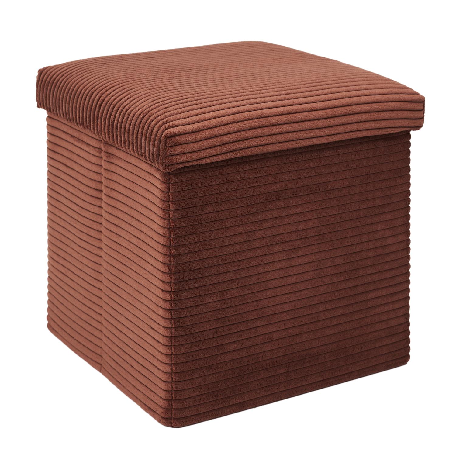 Coffre pouf pliable côtelé Scott terra