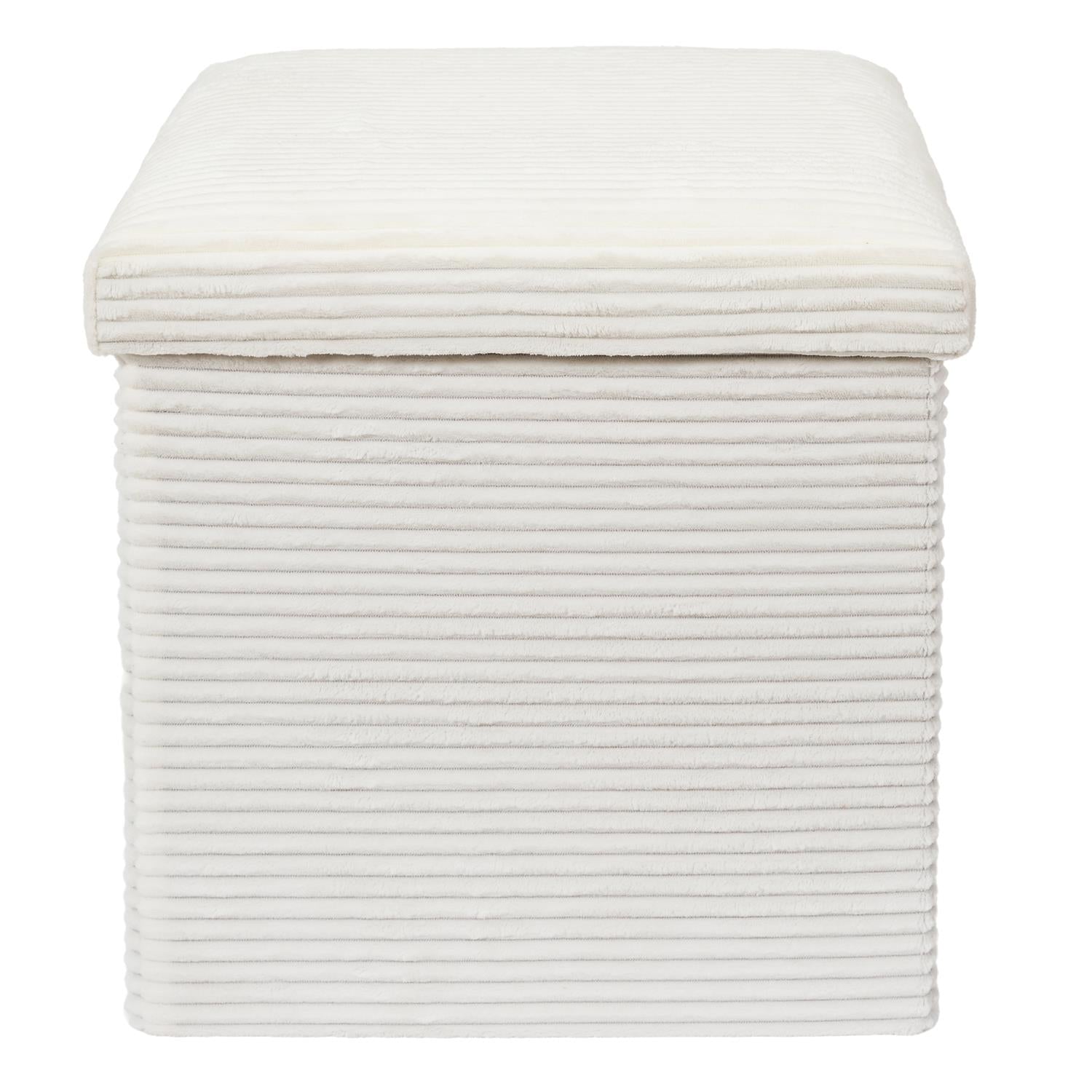 Coffre pouf pliable côtelé Scott beige