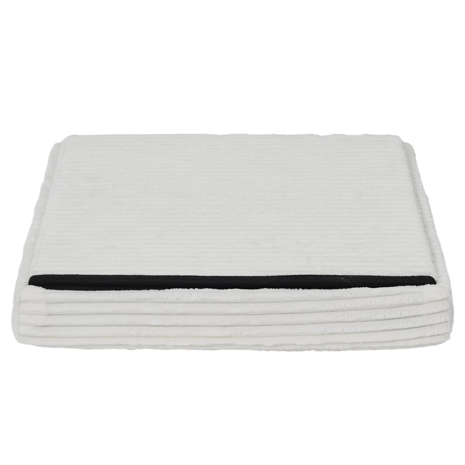 Coffre pouf pliable côtelé Scott beige
