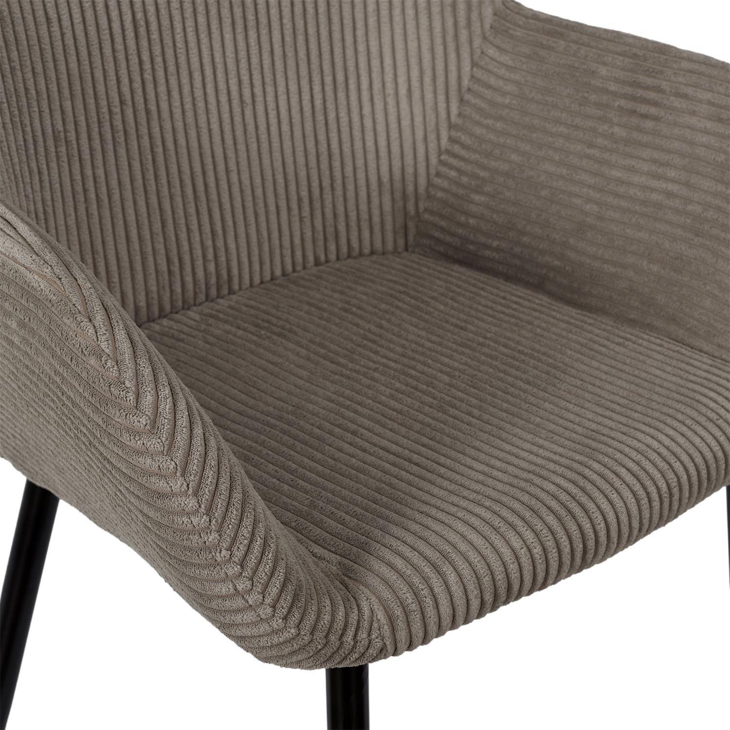 Fauteuil côtelé SCOTT Taupe