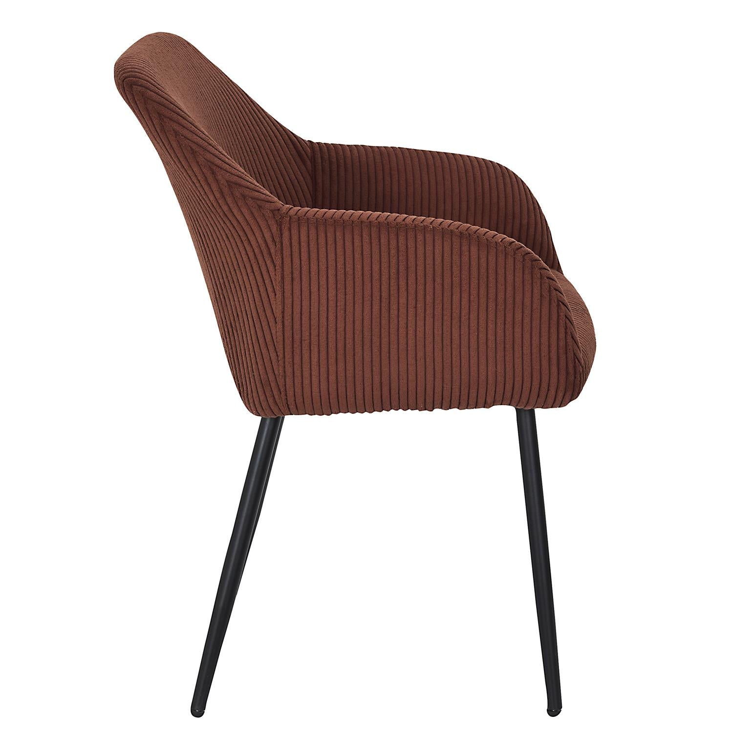 Fauteuil côtelé SCOTT Terracotta