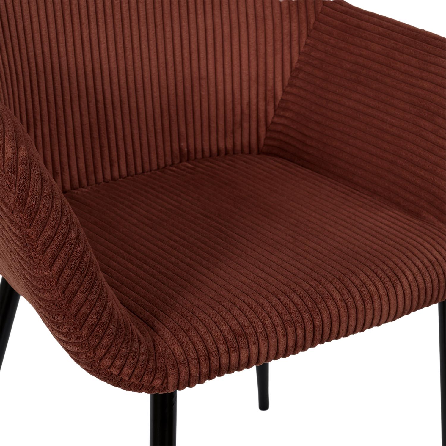 Fauteuil côtelé SCOTT Terracotta
