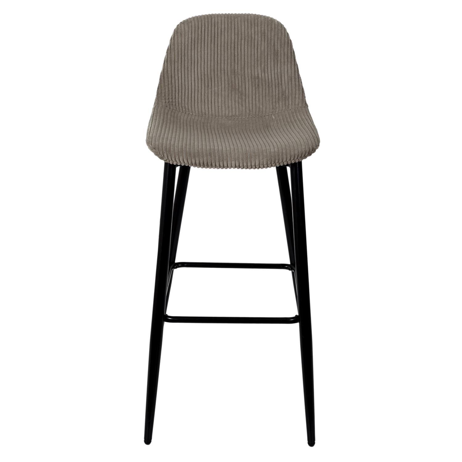 Chaise de bar côtelé Scott taupe